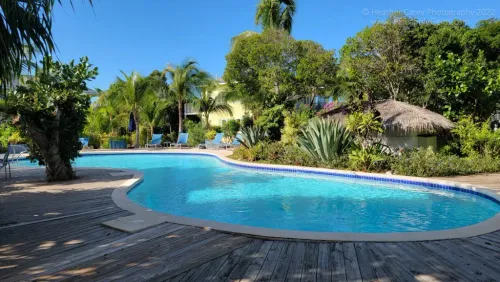 Pool and accommodations at Pineapple Fields Resort